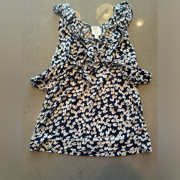 Navy and white print tank - Picture 3 of 3